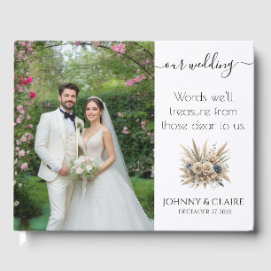Simple Elegant Minimalist Photo Wedding Guest Book