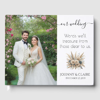 Simple Elegant Minimalist Photo Wedding Guest Book