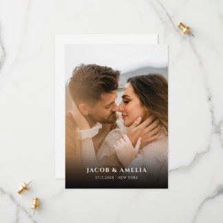 Simple Elegant Minimalist Photo Wedding Save The Date