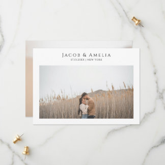 Simple Elegant Minimalist Photo Wedding Save The Date