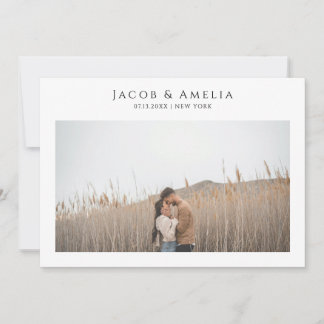 Simple Elegant Minimalist Photo Wedding Save The Date