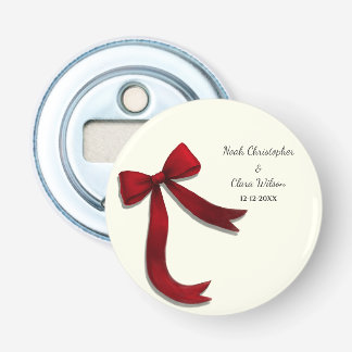 Simple Elegant Minimalist Red Bow Bottle Opener
