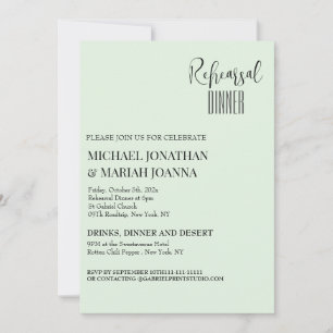Simple Elegant Minimalist Rehearsal Dinner Invitation
