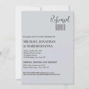 Simple Elegant Minimalist Rehearsal Dinner Invitation