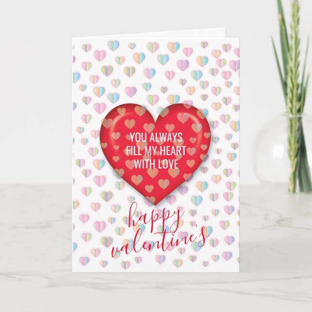 Simple Elegant Minimalist Valentines Design Holida Holiday Card (Front)