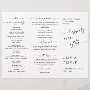 Simple Elegant Minimalist Wedding Ceremony Program