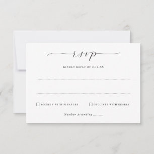 Simple Elegant Minimalist Wedding Mail Back RSVP Card