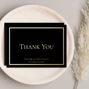 Simple Elegant Minimalist Wedding Thank You Foil Holiday Card