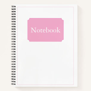 Simple Elegant Minimalist White Pink Chic Spiral  Notebook