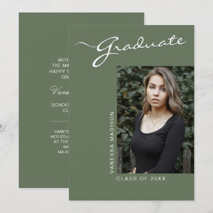 Simple Elegant Modern 1 Photo Grad Announcement