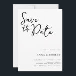 Simple Elegant Modern Black and White Wedding Save The Date<br><div class="desc">A simple elegant save the date card. Personalise this modern minimalist black and white design to have your personal details and message.</div>