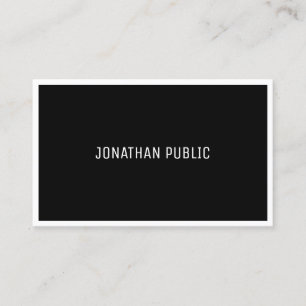 Simple Elegant Modern Black White Template B&W Business Card