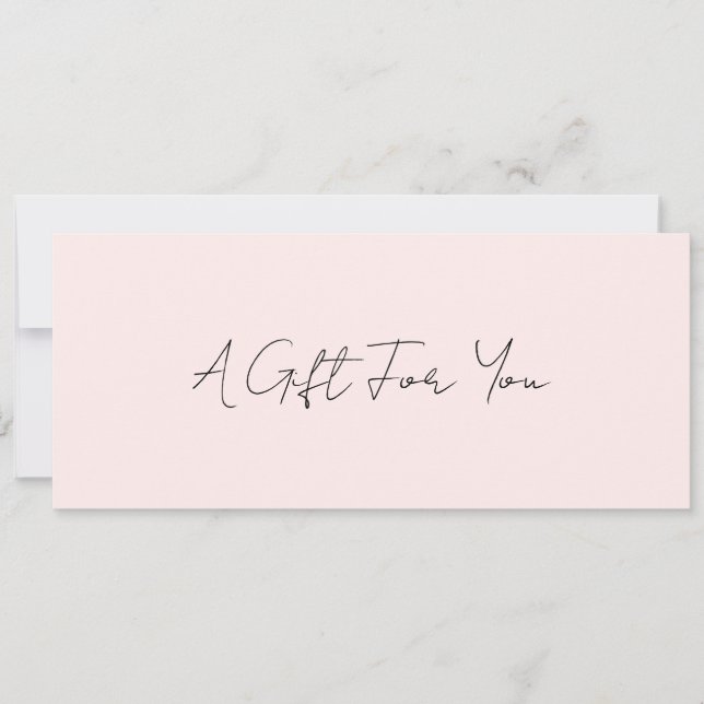 Simple Elegant Modern Blush Pink Gift Certificate (Front)