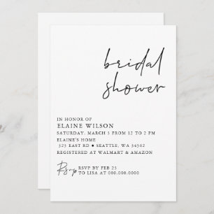 Simple Elegant Modern Bridal Shower  Invitation