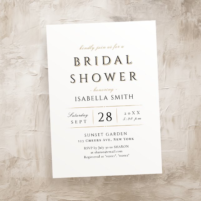 Simple Elegant Modern Classy Luxury Bridal Shower Invitation (Simple Elegant Modern Classy Luxury Bridal Shower Invitation)
