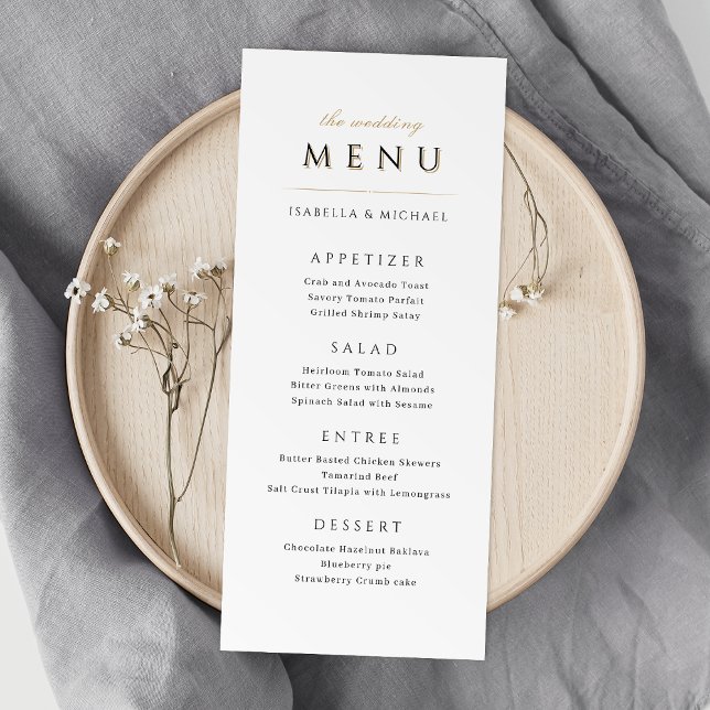 Simple Elegant Modern Classy Luxury Wedding Menu (Simple Elegant Modern Classy Luxury Wedding Menu)