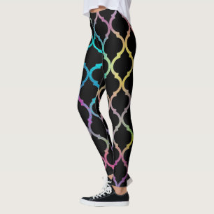 Simple Elegant Modern Colourful Moroccan Pattern   Leggings