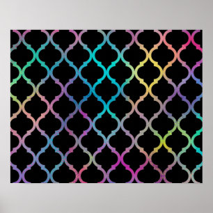 Simple Elegant Modern Colourful Moroccan Pattern   Poster