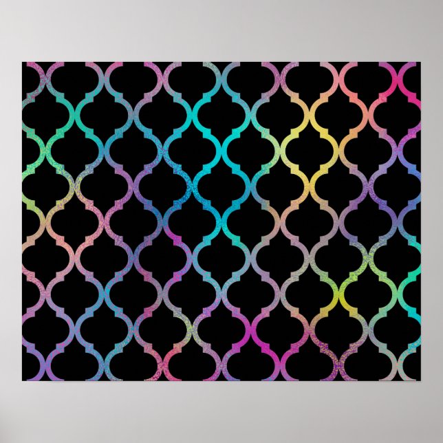 Simple Elegant Modern Colourful Moroccan Pattern | Poster (Front)