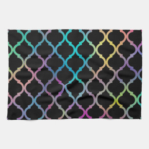 Simple Elegant Modern Colourful Moroccan Pattern Tea Towel