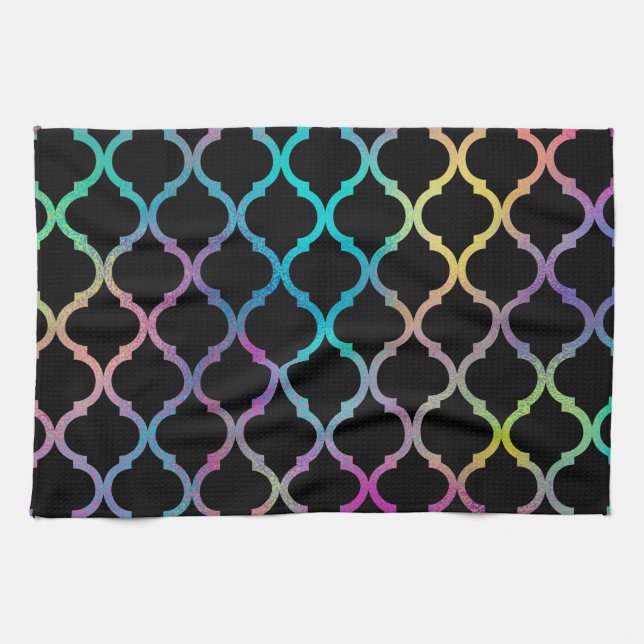Simple Elegant Modern Colourful Moroccan Pattern | Tea Towel (Horizontal)