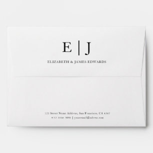 Simple Elegant Modern Couple Monogram Envelope