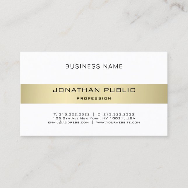 Simple Elegant Modern Design Trendy Luxury Plain Business Card (Front)