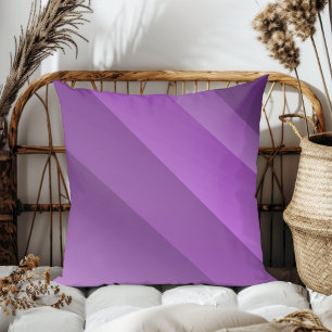 Simple Elegant Modern Diagonal Stripes Purple Cushion