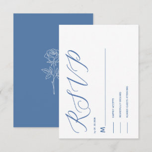 simple elegant modern dusty blue rsvp CARD