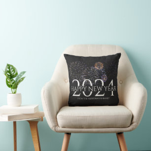 Simple Elegant Modern Firework Happy New Year Cushion