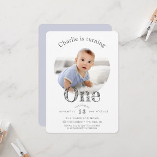 Simple Elegant modern first Birthday party Invitat Invitation