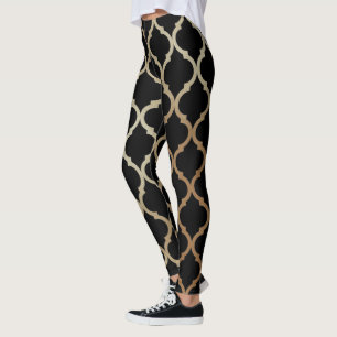 Simple Elegant Modern Gold Moroccan Pattern   Leggings