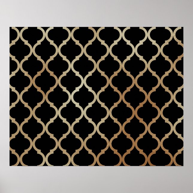 Simple Elegant Modern Gold Moroccan Pattern | Poster (Front)