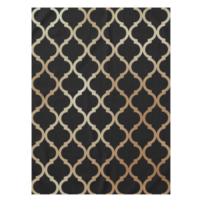 Simple Elegant Modern Gold Moroccan Pattern | Tablecloth (Front)