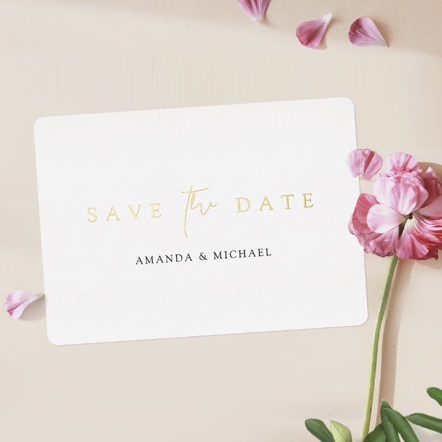 Simple Elegant Modern Gold Wedding Save the Date (Creator Uploaded)