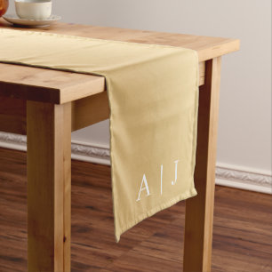 Simple Elegant Modern Golden Monogram Wedding  Medium Table Runner