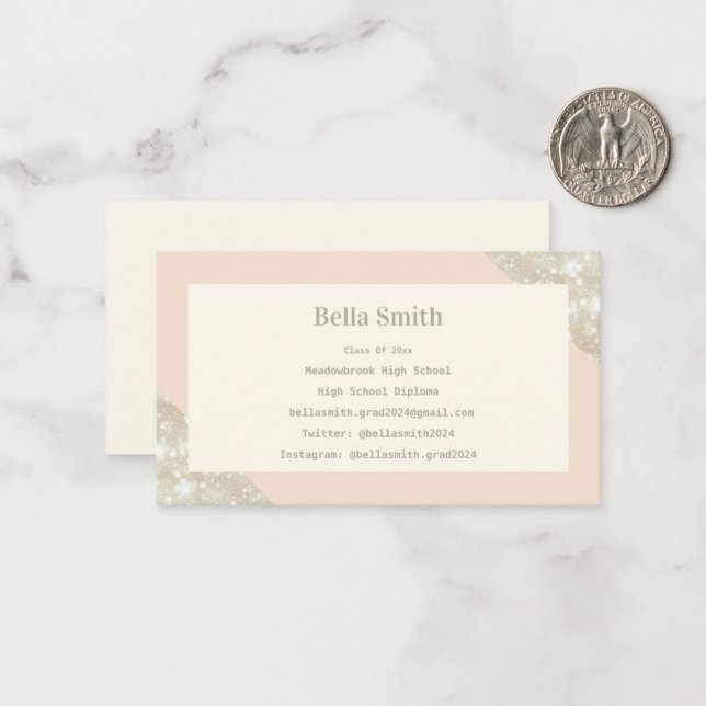 Simple Elegant Modern Graduation Note Card (Front/Back In Situ)