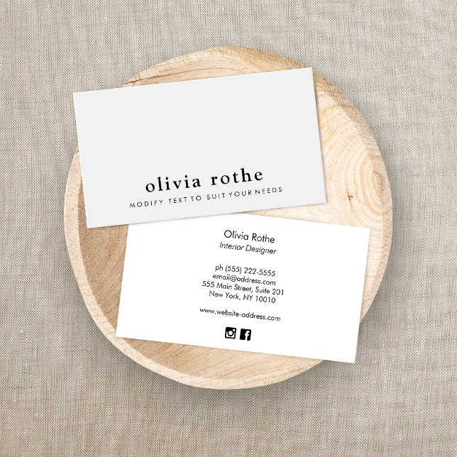 Simple Elegant Modern Grey Grey   Business Card (Creator Uploaded)