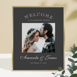 Simple Elegant Modern Grey Wedding Welcome Poster