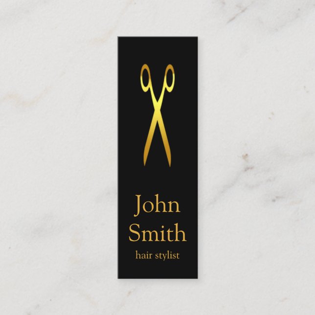 Simple Elegant Modern Hair Stylist Textured Mini Business Card (Front)