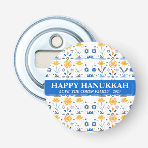 Simple Elegant Modern Hanukkah family Photo Bottle Opener