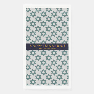 Simple Elegant Modern Hanukkah family Photo Napkin