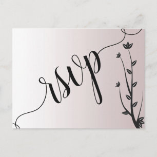 Simple Elegant Modern leaves rsvp Invitation Post Postcard