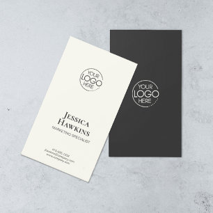 Simple Elegant Modern Logo Black Noir Professional Business Card