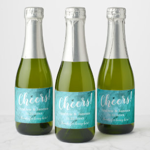 Simple Elegant Modern Marble Party Cheers Wedding Sparkling Wine Label