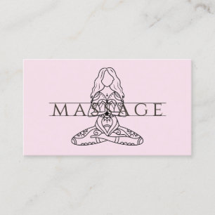 Simple Elegant Modern Massage Therapist Lotus Pose Business Card