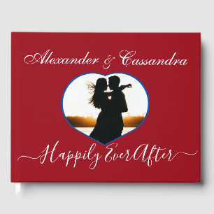 Simple Elegant Modern Minimal Classic Red wedding Guest Book