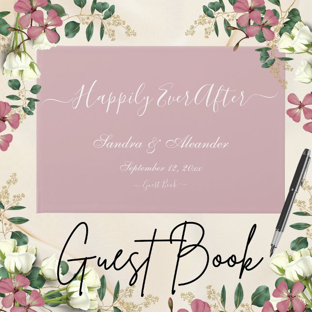 Simple Elegant Modern Minimal Dusty Rose  wedding Guest Book (Creator Uploaded)