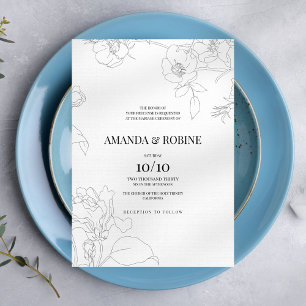 Simple Elegant Modern Minimalist Wedding Invitation