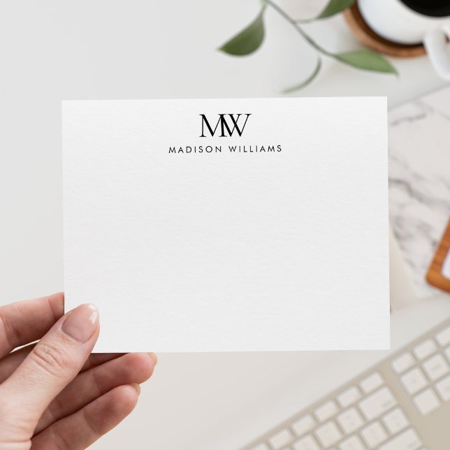 Simple Elegant Modern Monogram Card (Creator Uploaded)